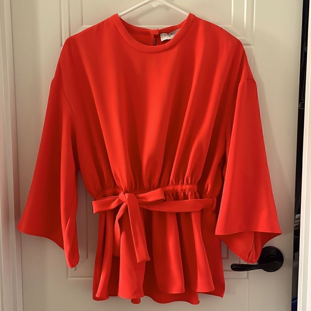 IRO Orange Tie Waisted Blouse